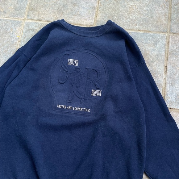 Vintage Sawyer Brown 1994 Faster and Louder Tour Crewneck Sweatshirt Size Large - Picture 3 of 5